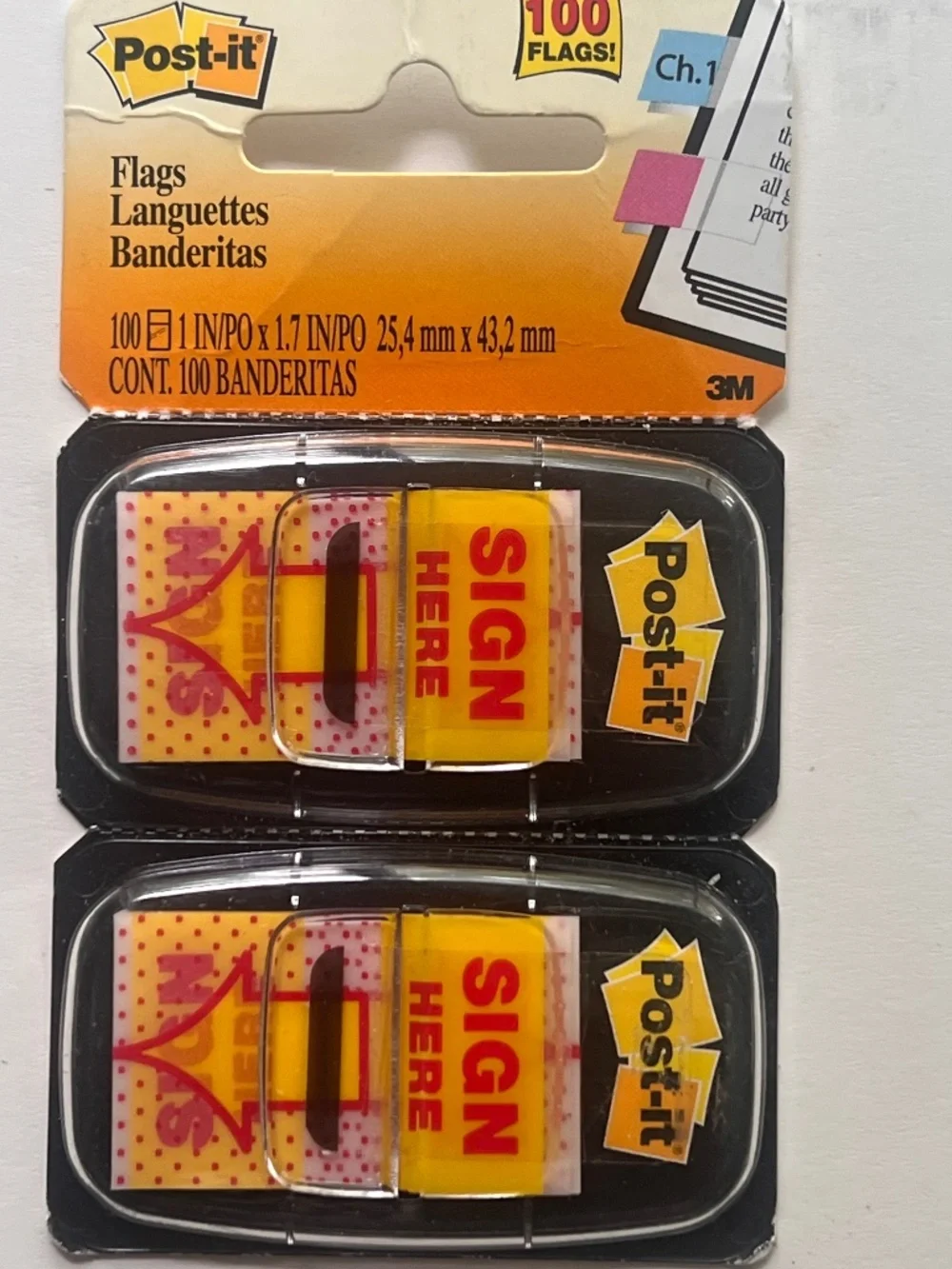 POST-IT by 3M Office Supplies - SIGN HERE 100 Flags in Dispensers BRAND NEW